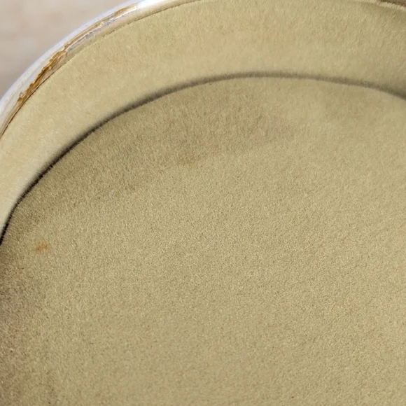 Vintage Tortoise Shell Pattern Silver Tone Metal Oval Jewelry Lidded Box - Picture 10 of 15